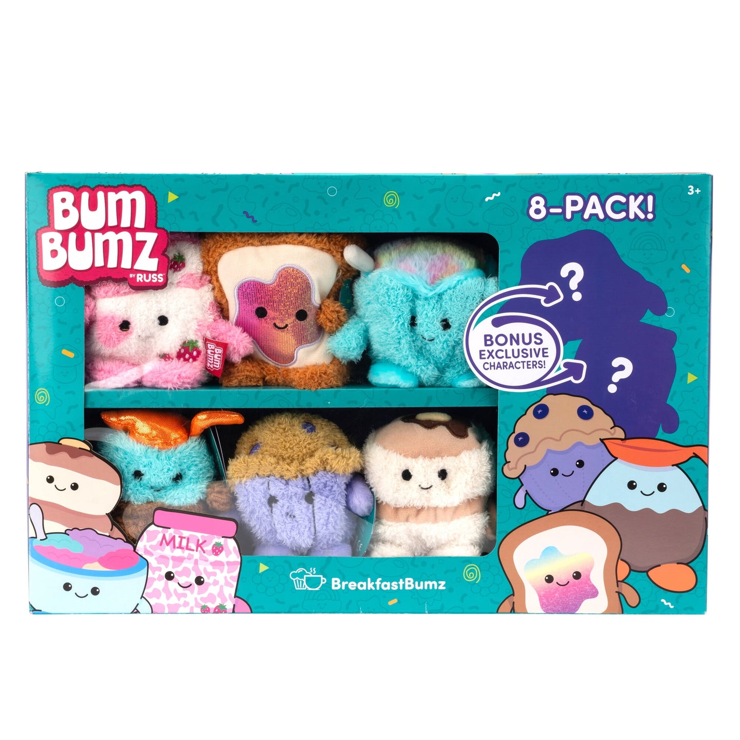 Russ Berrie Bum Bumz - 4.5 inch Assorted Childs Bum Bumz Plush WMT Value Box 8 Piece