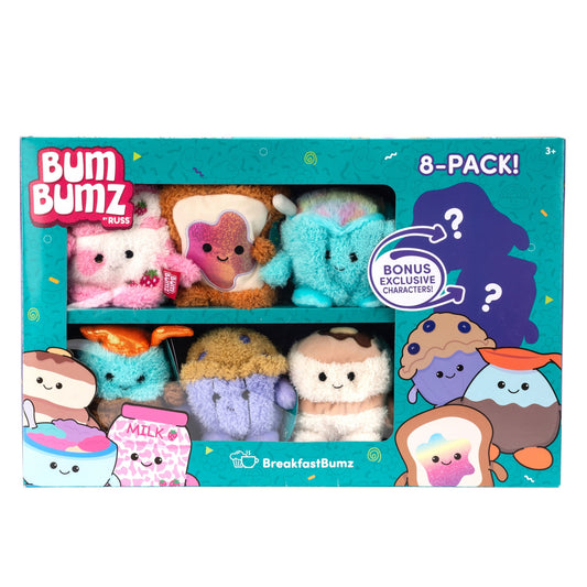 Russ Berrie Bum Bumz - 4.5 inch Assorted Childs Bum Bumz Plush WMT Value Box 8 Piece