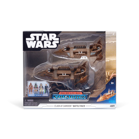 STAR WARS Micro Galaxy Squadron Clash at Carkoon Battle Pack - Two 3 inch Vehicles with Four 1 inch Micro Figure Accessories