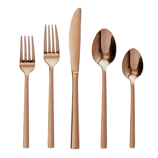 Safdie & Co. Flatware Stainless Steel Palos Copper 20 Piece Set