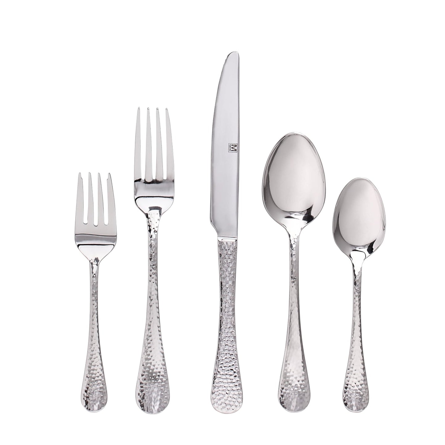 Safdie &amp; Co. 20 Piece Hammered Stainless Steel Flatware Set in Polaris