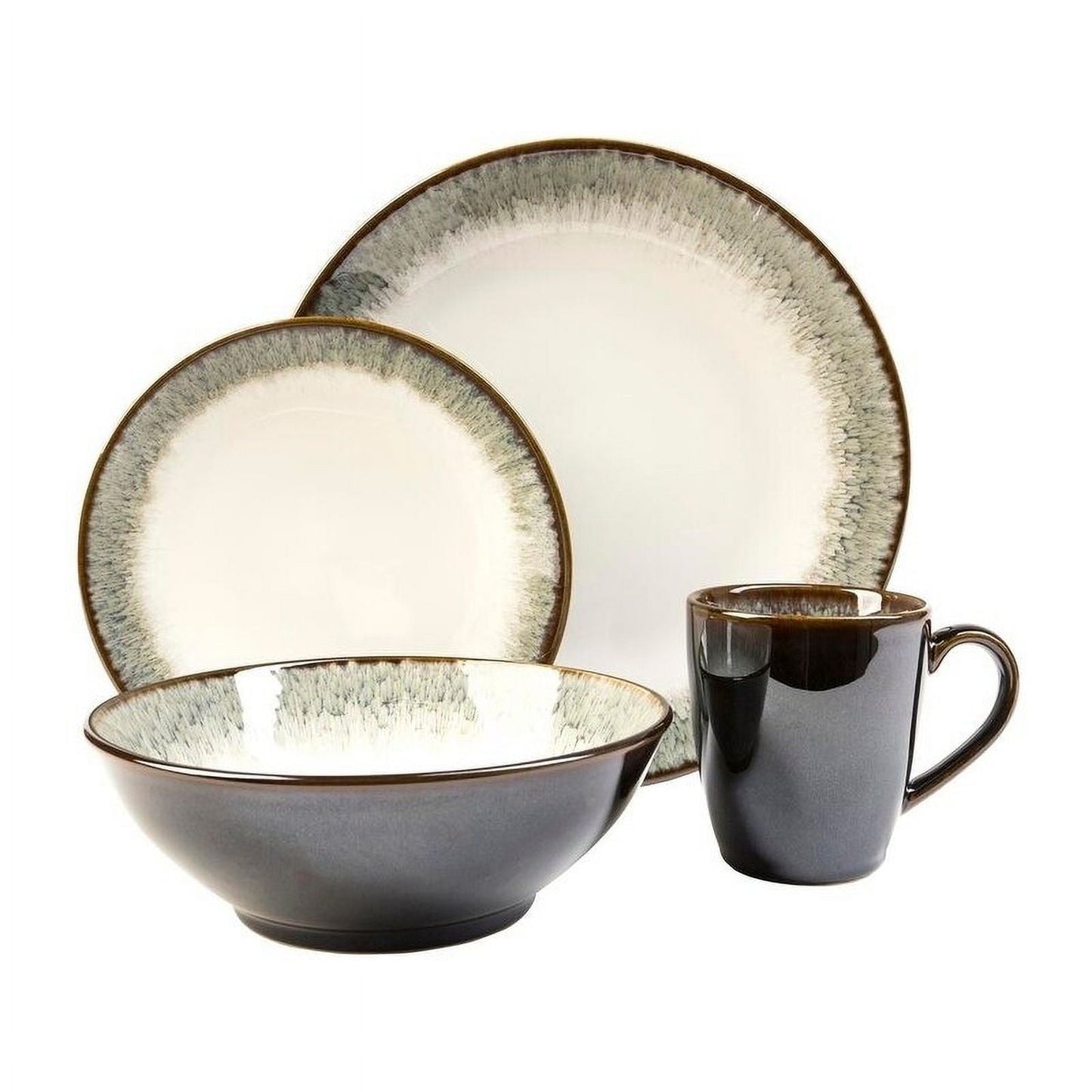 Sango Novelle Moss Stoneware Dinnerware Set, 16-piece, Moss Green