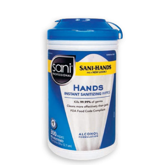 Sani Professional P92084 Sani-Hands 300 Ct. Hand Wipes - 6 / CS