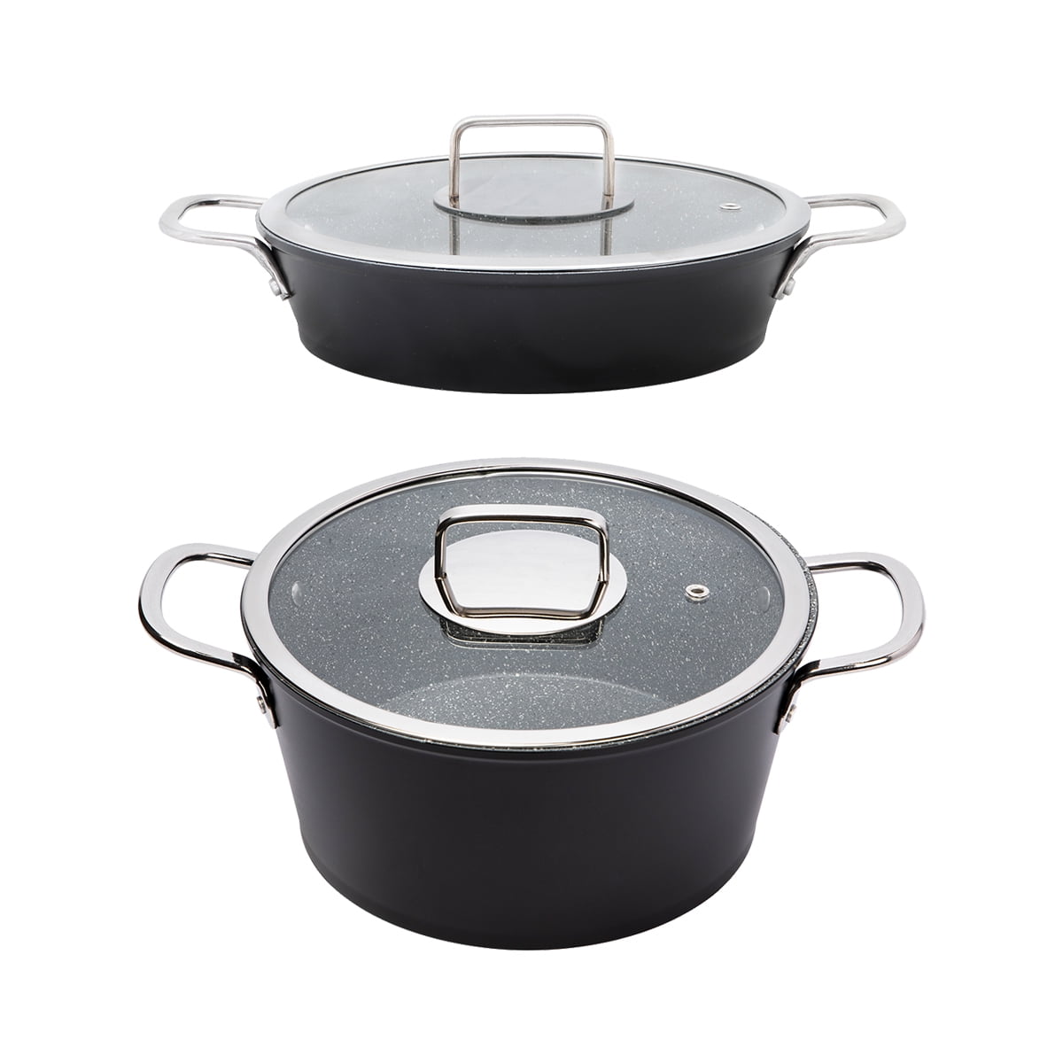 Serenk Excellence 4 Pcs Pots and Pan Set Stock Pot Egg Pan Nonstick 4 Pcs