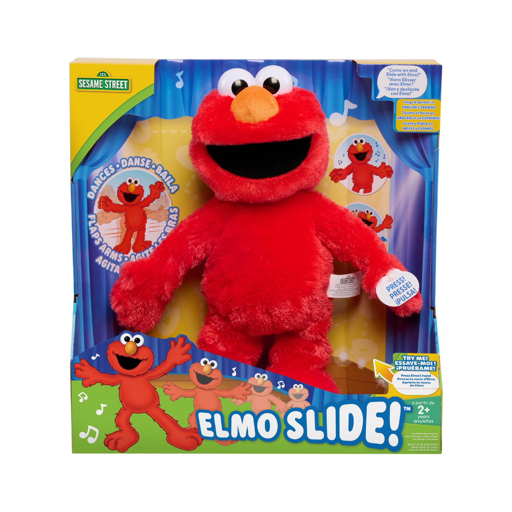 Sesame Street Elmo Slide Singing and Dancing 14-inch Plush, Kids Toys for Ages 2 up