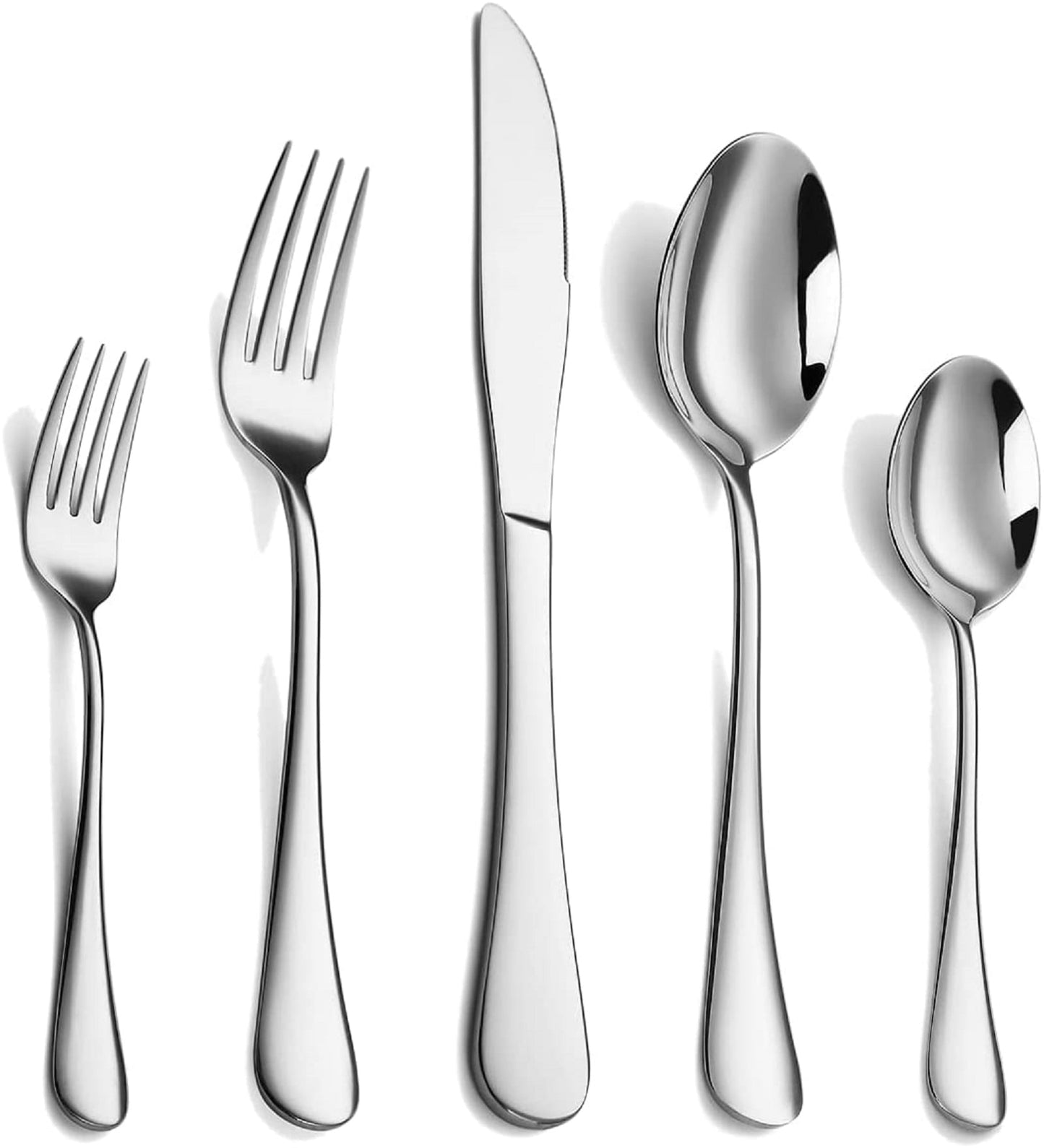 Silverware Set, 20-Piece Stainless Steel Flatware Cutlery Set Service for 4, Include Knife/ Fork/ Spoon, Mirror Polished and Dishwasher Safe