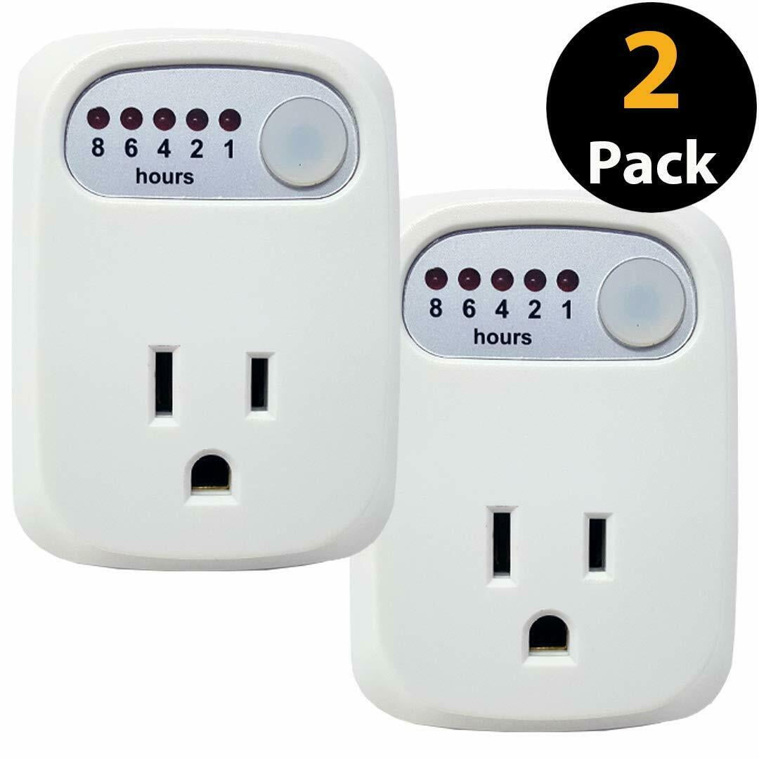 Simple Touch C30004-Multi Auto Shut-Off Power Outlet, for Curling Iron, Hair Straightener, iPhone, Android, Laptops - Countdown Timer, No Hold (2 Pack)