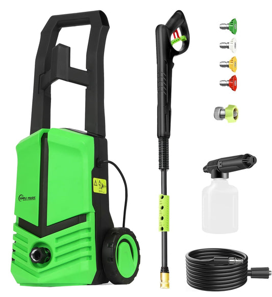 Simpli-Magic Electric Power Washer Kit 2750 PSI Pressure Washer with 4 Nozzle Tips Foam Cannon with Long Cable & Hose