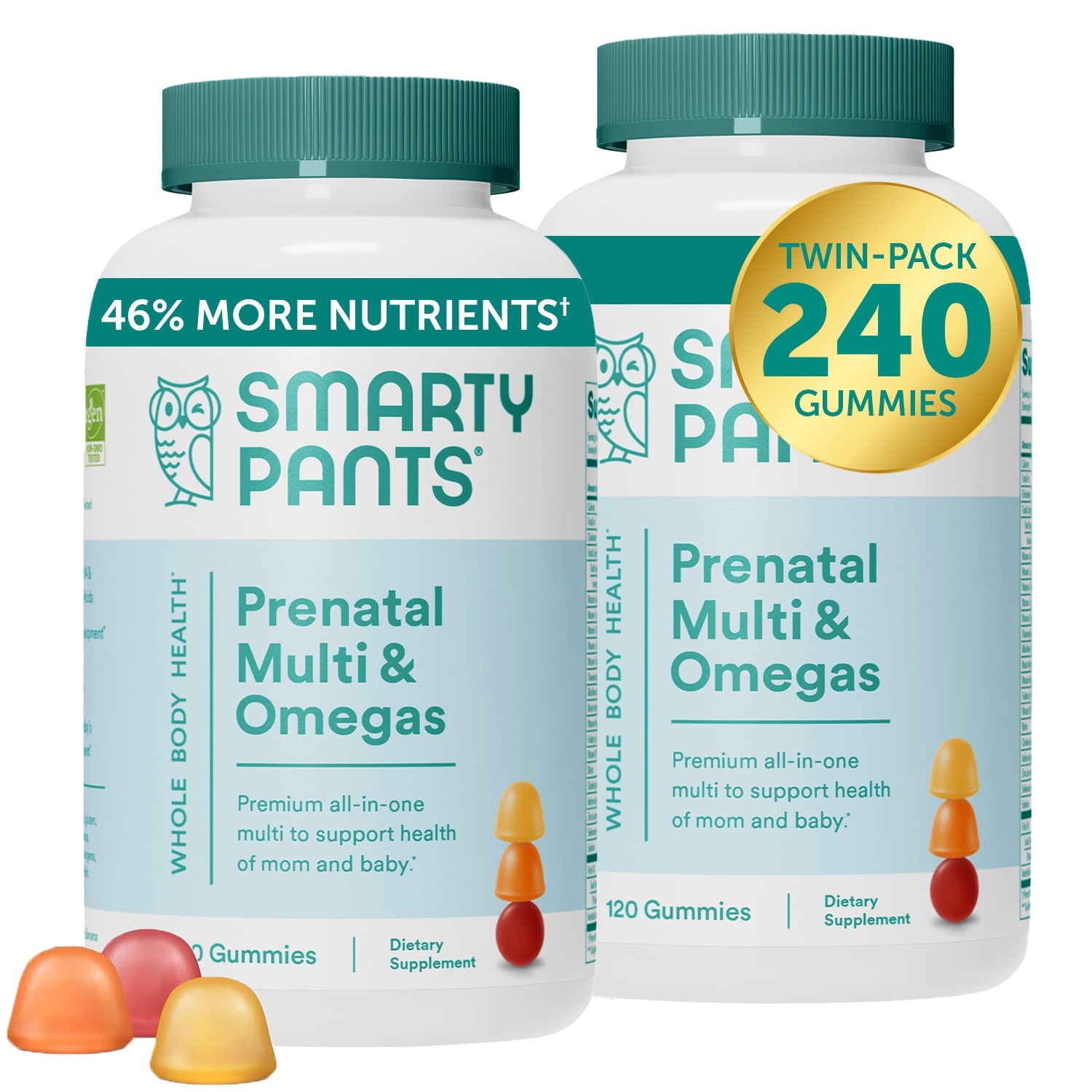 SmartyPants Prenatal Multivitamin Gummy with DHA & Folate, 120 Ct (2-Pack)