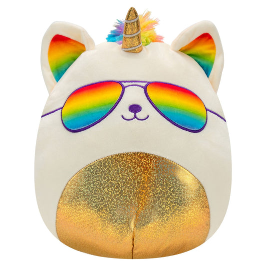 Squishmallows 12 inch Chrissy the Pride White Caticorn with Gold Sparkle Belly - Child's Ultra Soft Stuffed Plush Toy