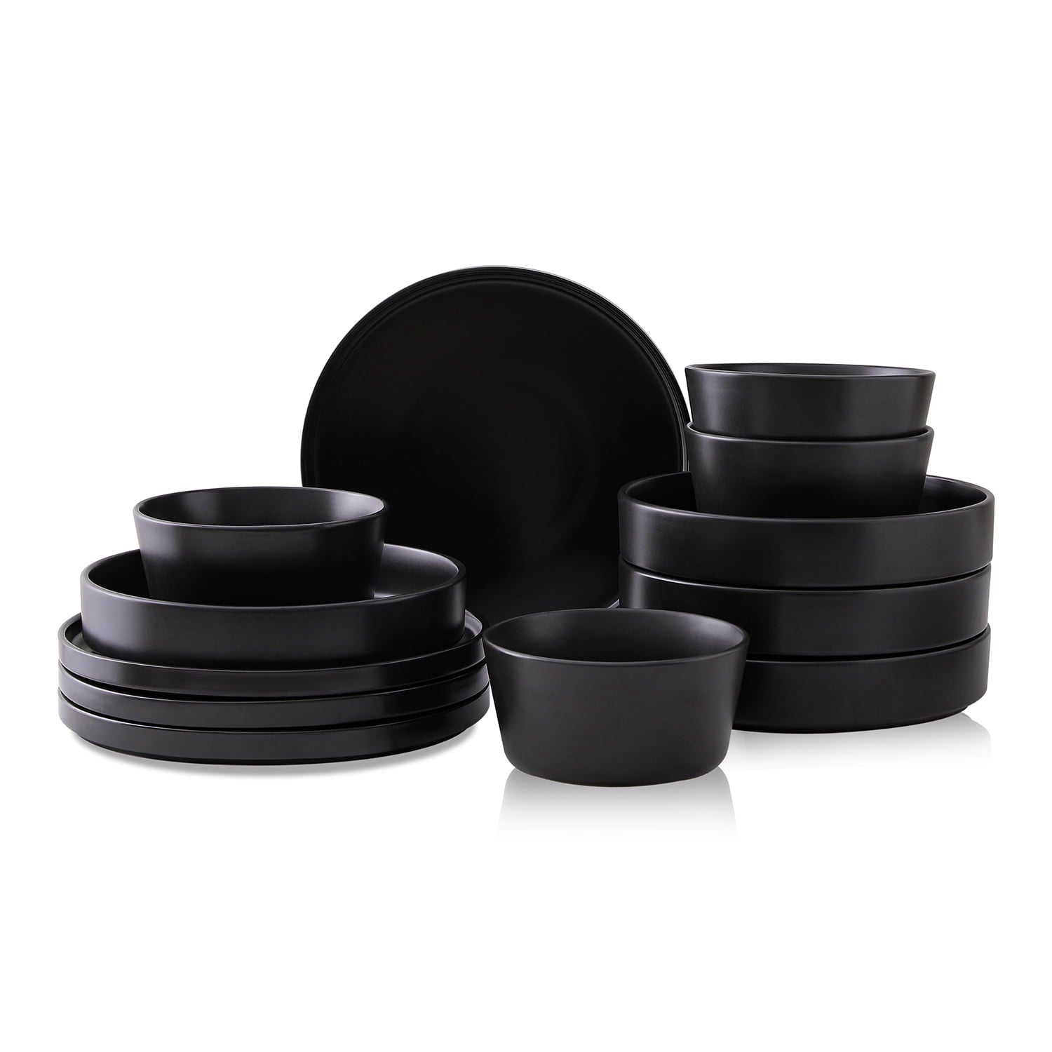 Stone Lain Celina 12-Piece Dinnerware Set Stoneware, Black