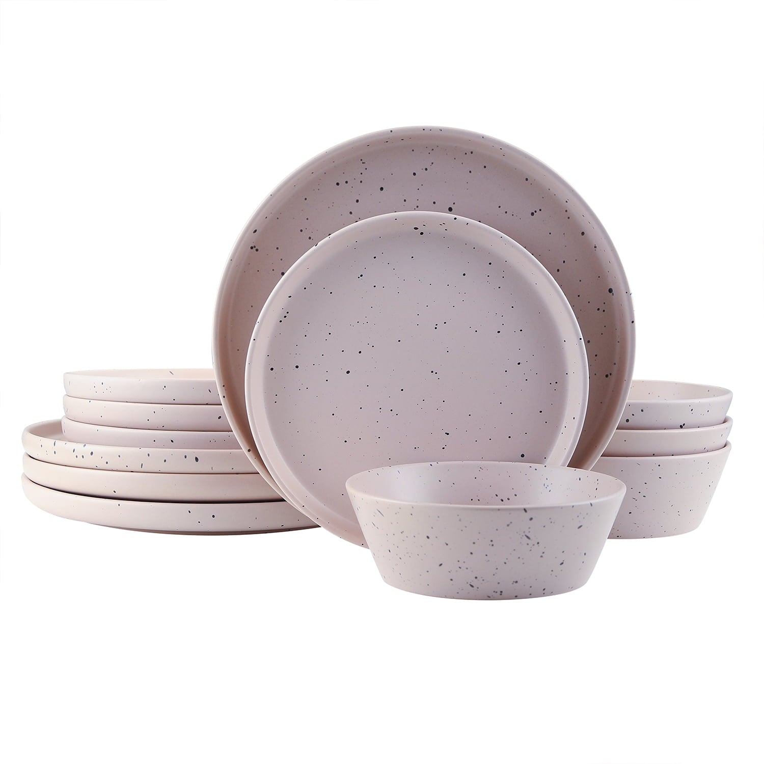 Stone Lain Jessica 12-Piece Dinnerware Set Stoneware, Taupe