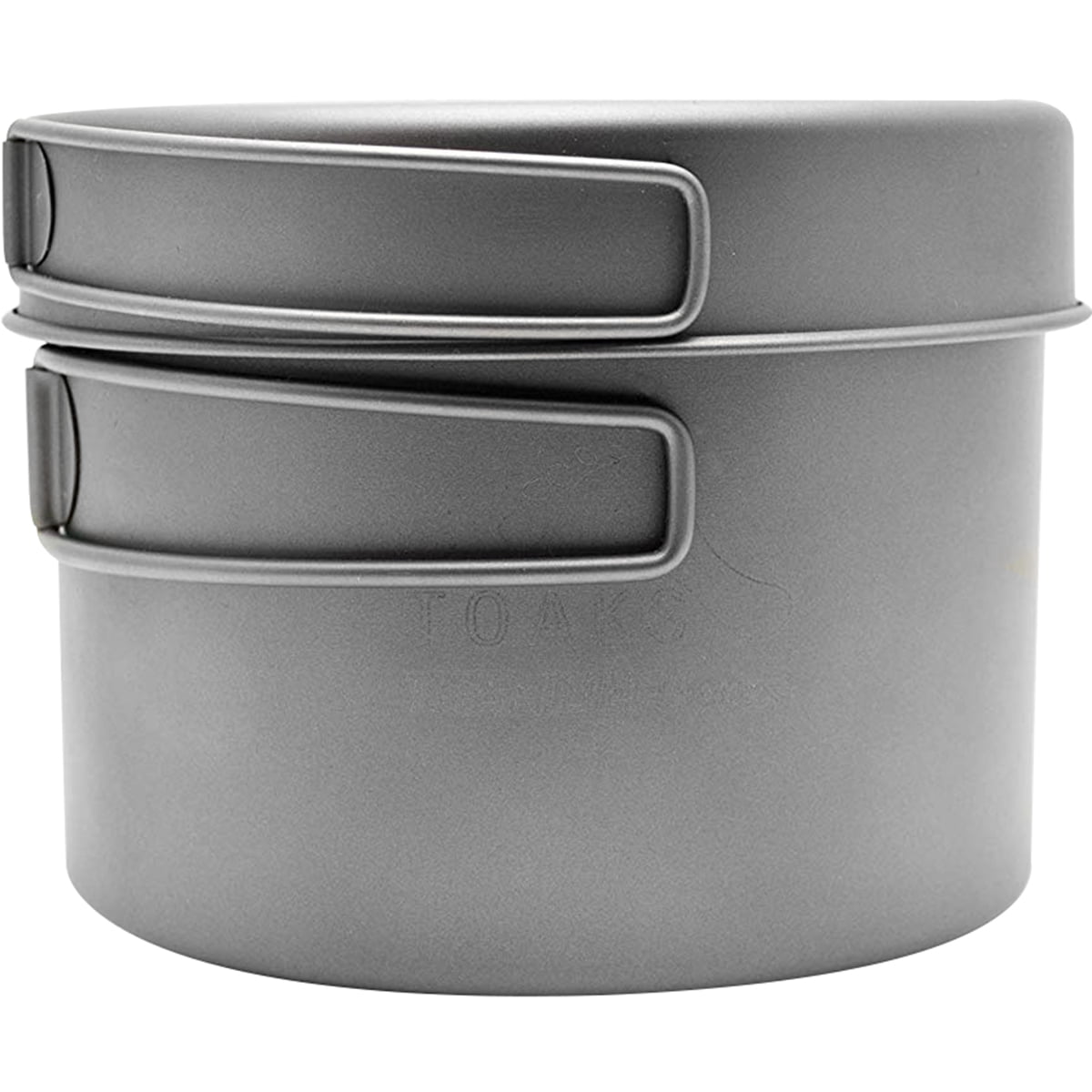 TOAKS Titanium Outdoor Camping Cook Pot with Pan and Foldable Handles - 1300ml