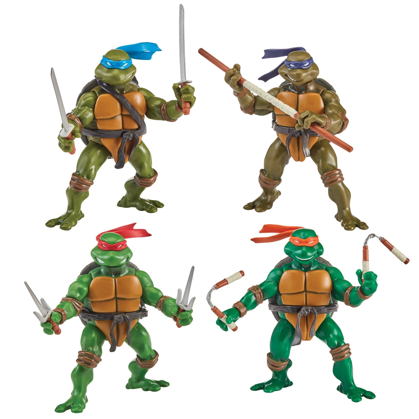 Teenage Mutant Ninja Turtles: Classic 4" 2003 Turtles 4-Pack Figure Bundle by Playmates Toys