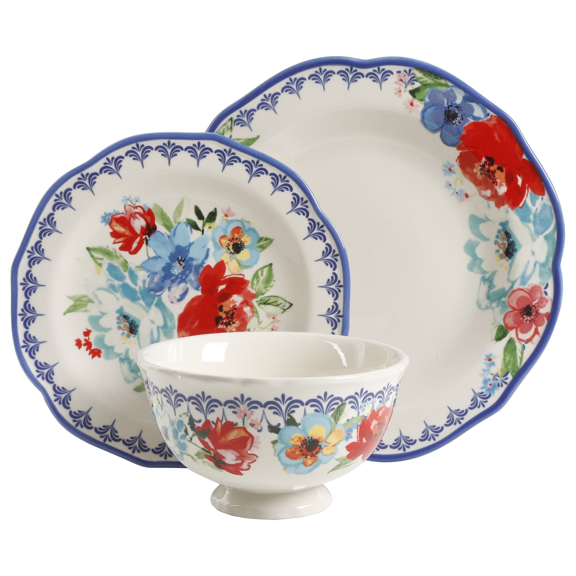 The Pioneer Woman Melody Decorated Dinnerware Set, 12-Piece Set