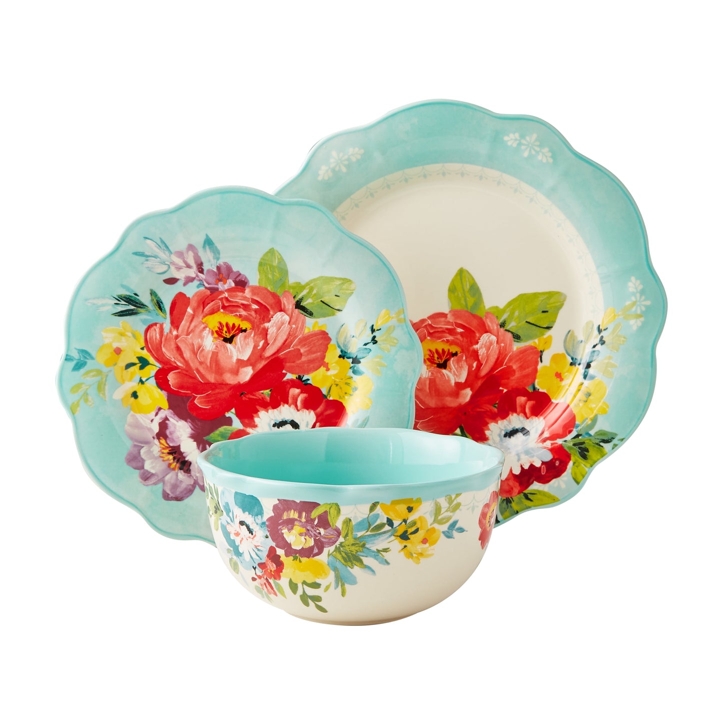 The Pioneer Woman Sweet Romance Blossom 12-Piece Dinnerware Set