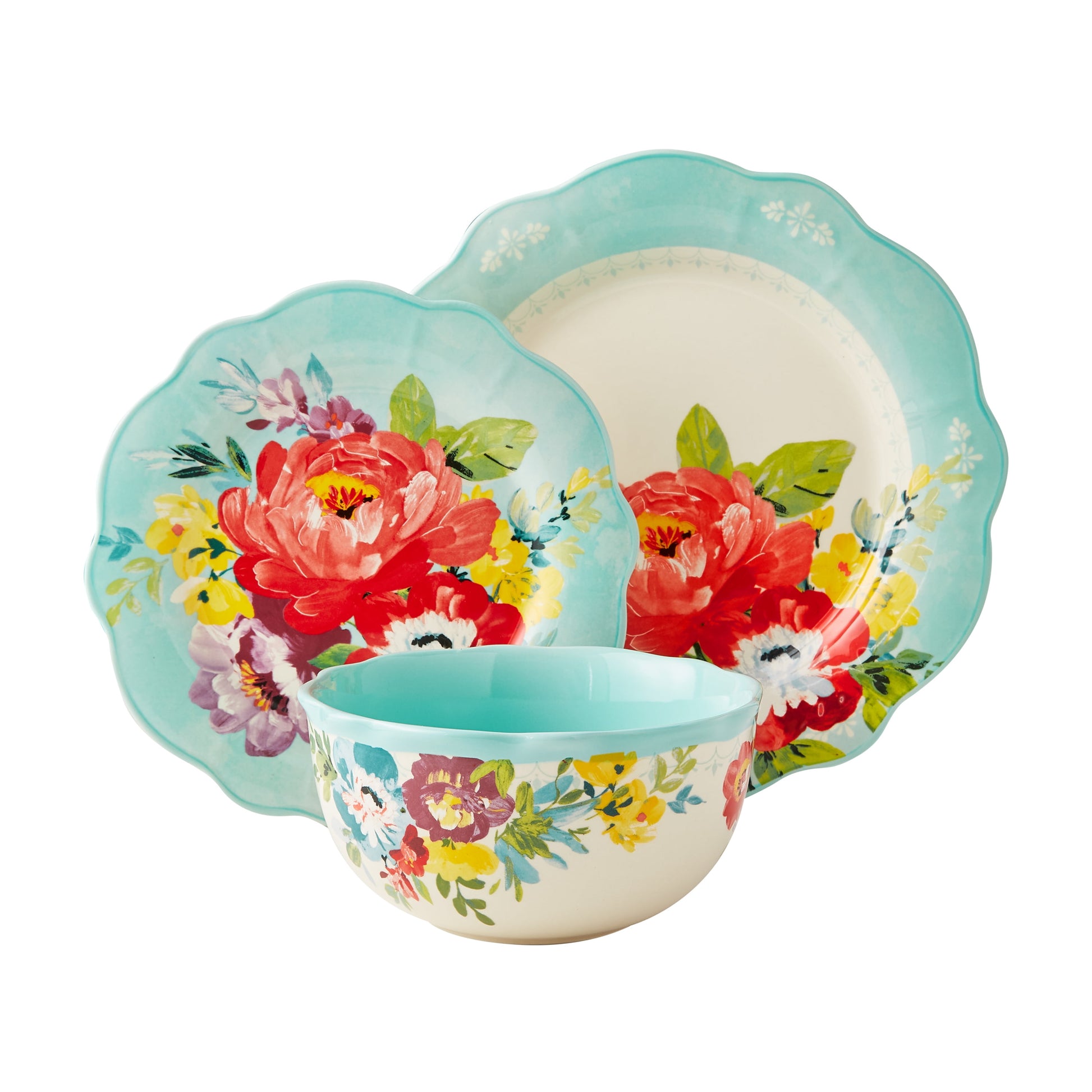 The Pioneer Woman Sweet Romance Blossom 12-Piece Dinnerware Set