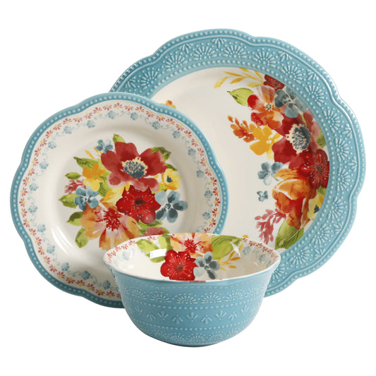 The Pioneer Woman Wildflower Whimsy Dinnerware Set, 12-Piece Set