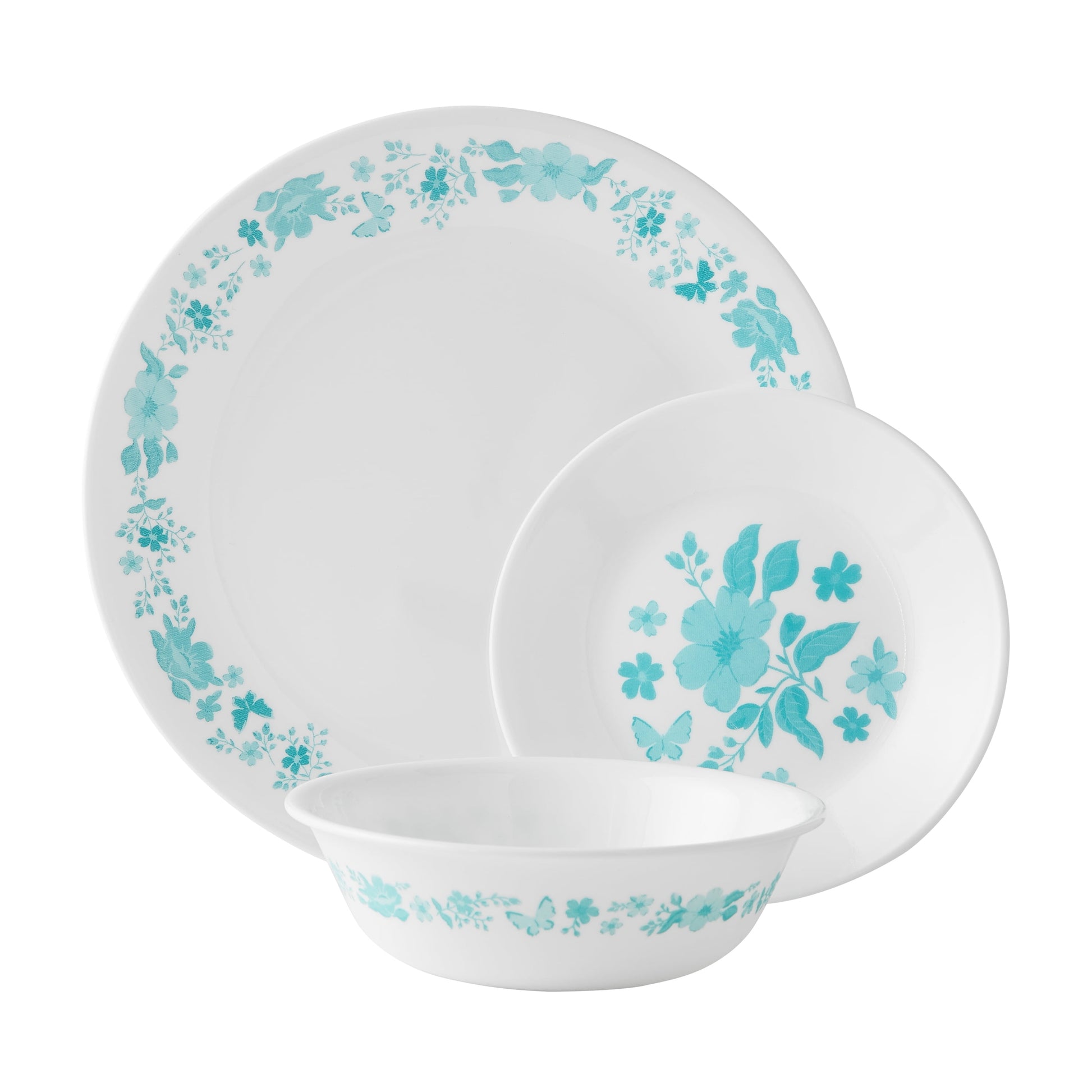 The Pioneer Woman by Corelle 12-Piece Dinnerware Set, Evie, Teal