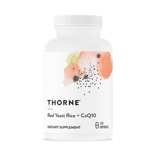 Thorne Red Yeast Rice + CoQ10, Maintain Healthy Cholesterol Levels and Supports Cardiovascular Health, Gluten-Free, Dairy-Free, 120 Capsules