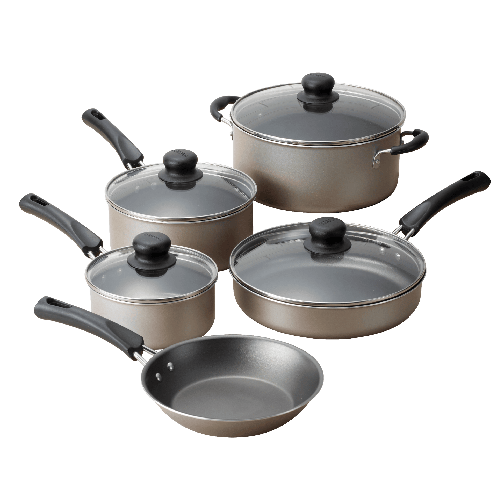 Tramontina 9-Piece Non-Stick Cookware Set, Champagne