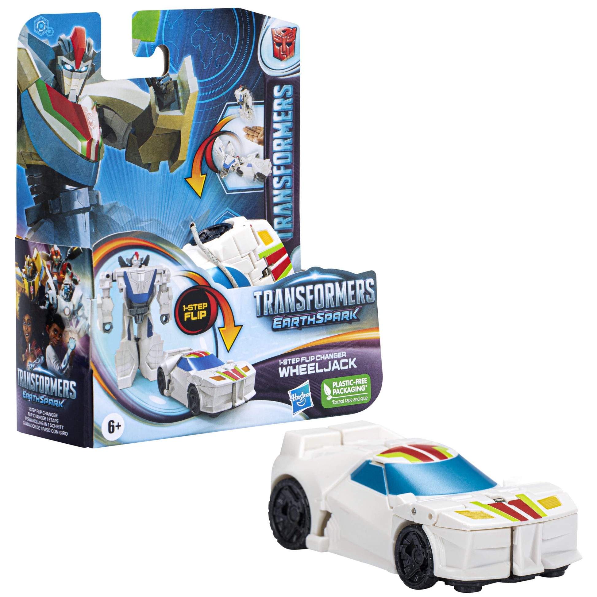 Transformers: EarthSpark 1 Step Flip Changer Wheeljack Kids Toy Action Figure for Boys and Girls Ages 6 7 8 9 10 11 12 and Up (4”)