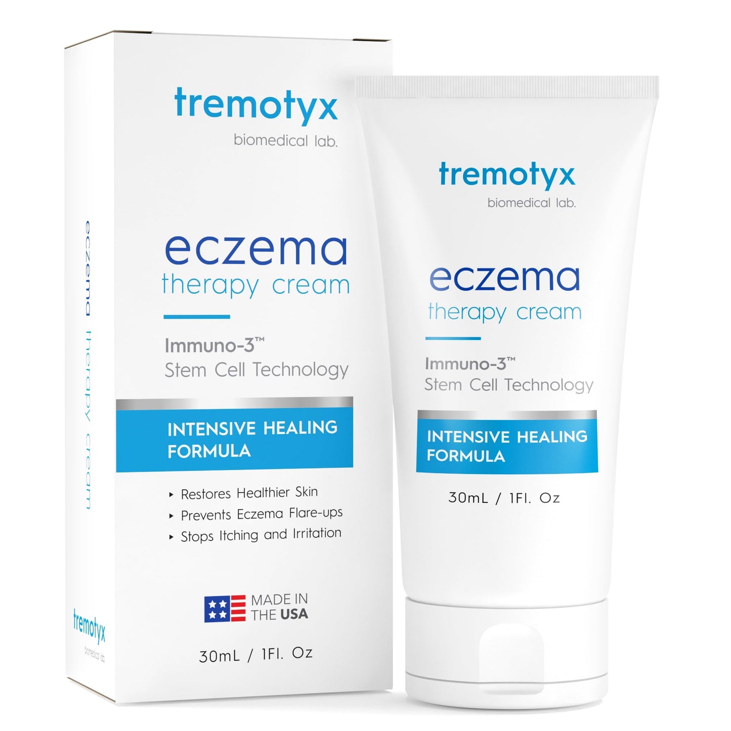 Tremotyx Eczema Cream Instant Relief for Eczema Flare-ups 1oz ~ 3X More Effective Than Moisturizing Creams