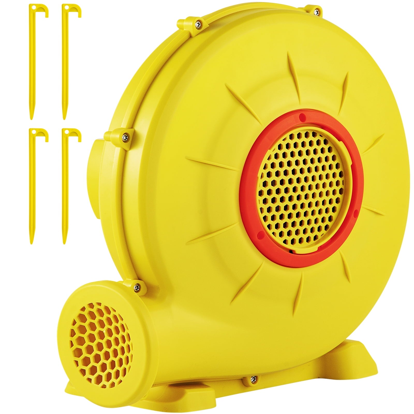 VEVOR Air Blower, 450w 0.6hp Inflatable Blower, Portable and Powerful Bounce House Blower, 1750Pa Commercial Air Blower Pump Fan, Used for Inflatable Bouncy Castle and Jump Slides, Yellow