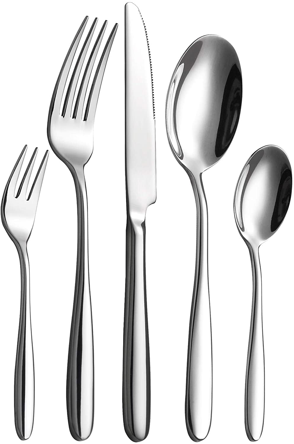 Velaze 60-Piece Silverware Flatware Cutlery Set, 18/10 Stainless Steel Utensils Service for 12 Person Include Dinner Spoon, Dinner Fork, Dinner Knife, Dessert Fork and Tea Spoon, Mirror Polished