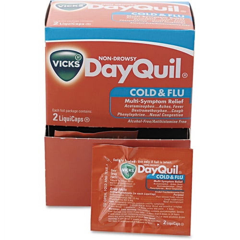 Vicks DayQuil Cold & Flu Multi-Symptom Relief Liquicaps, 25 count