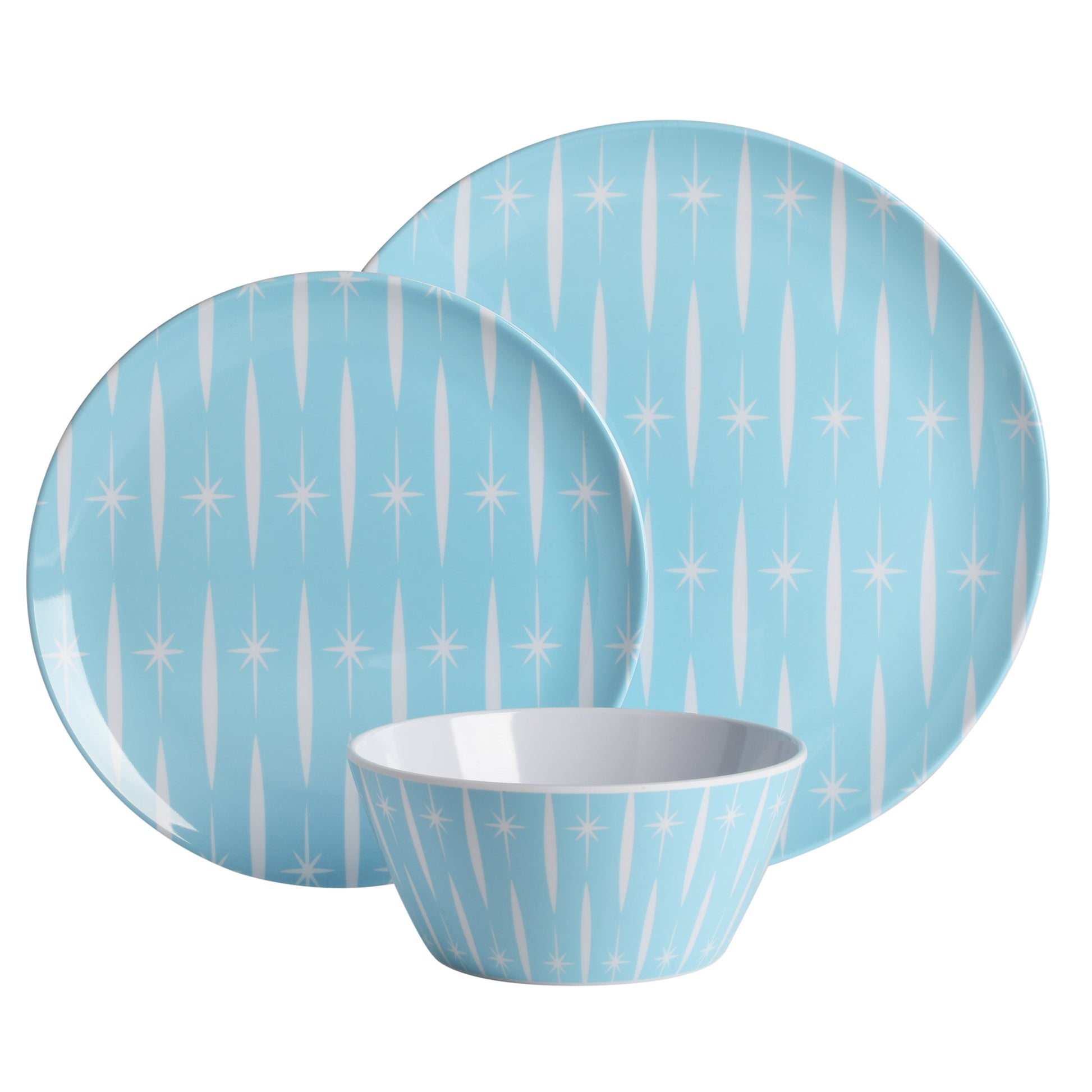 Wanda June Home Retro Renegade 12-Piece Melamine Dinnerware Set, Multiple Colors by Miranda Lambert