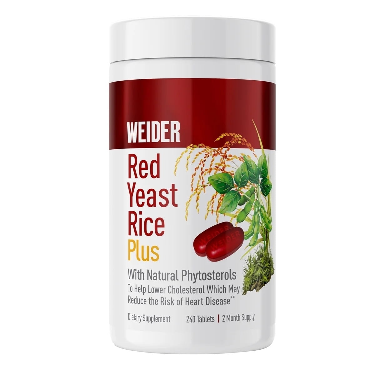 Weider Red Yeast Rice Plus 1200 mg. 240 Tablets