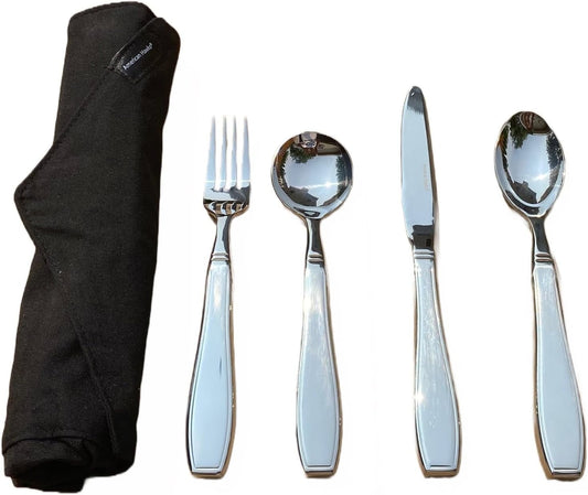 Weighted Utensils for Hand Tremors 7 Oz Knife Fork Spoons Adaptive Utensils Eating Parkinsons Utensils Weighted Silverware for Hand Tremors Patients Shaking Heavy Arthritis Gadgets Handicap Elderly