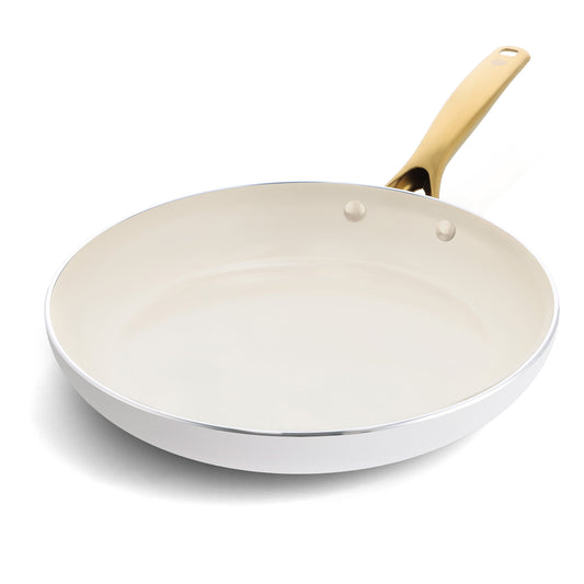 White Diamond Toxin-Free Ceramic Nonstick Open Frypan/Skillet, 12"