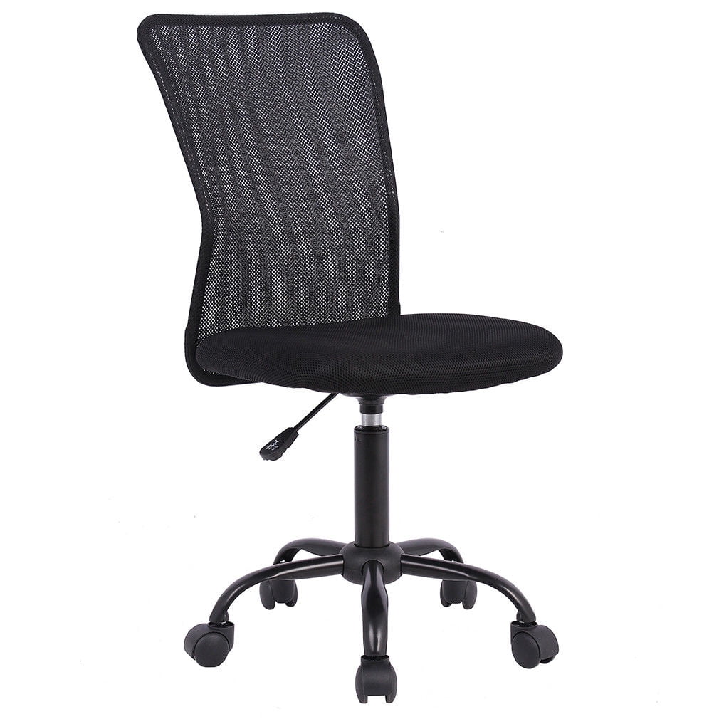 YRLLENSDAN Mesh Office Chairs, Home Office Desk Chairs Comfortable Office Chair No Arms Work Chair Ergonomic Desk Chair Computer Chairs For Adults Teens, Black