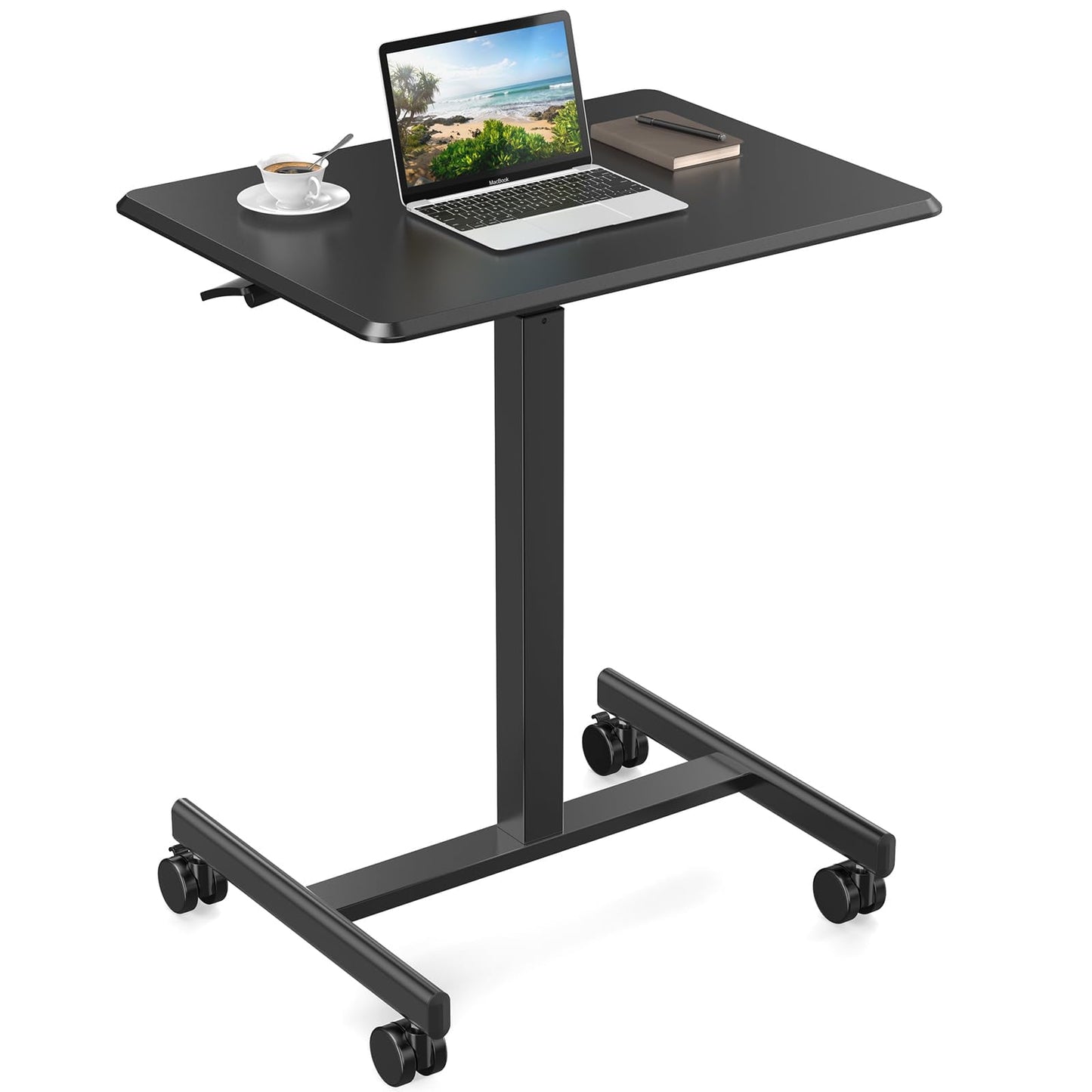 Yoyomax Small Standing Desk, Mobile Standing Desk Adjustable Height, Mobile Laptop Desk with Wheels, Rolling Desk Laptop Cart Adjustable Table for Home, Office, Classroom