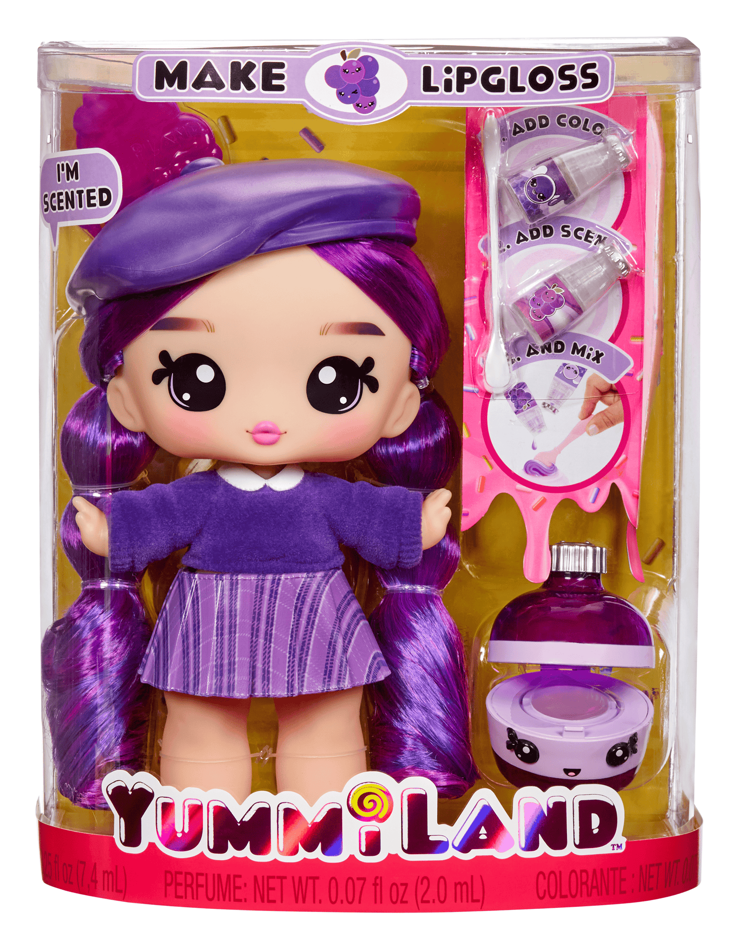 Yummiland Large Doll + Lipgloss Pet - Greta Grape, Ages 4+