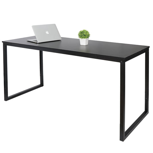 ZENY 47" Laptop Computer Desk Modern Modern Workplace Studio, Black Metal Frame