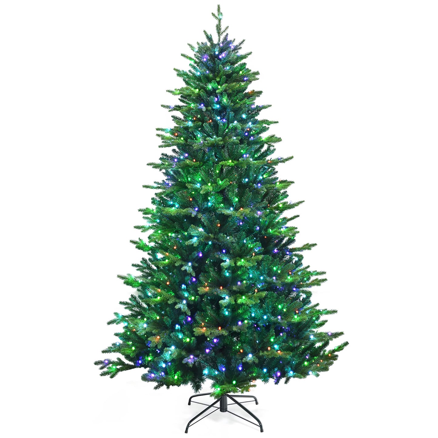 8ft App-Controlled Pre-lit Christmas Tree w/ 15 Modes Multicolor Lights