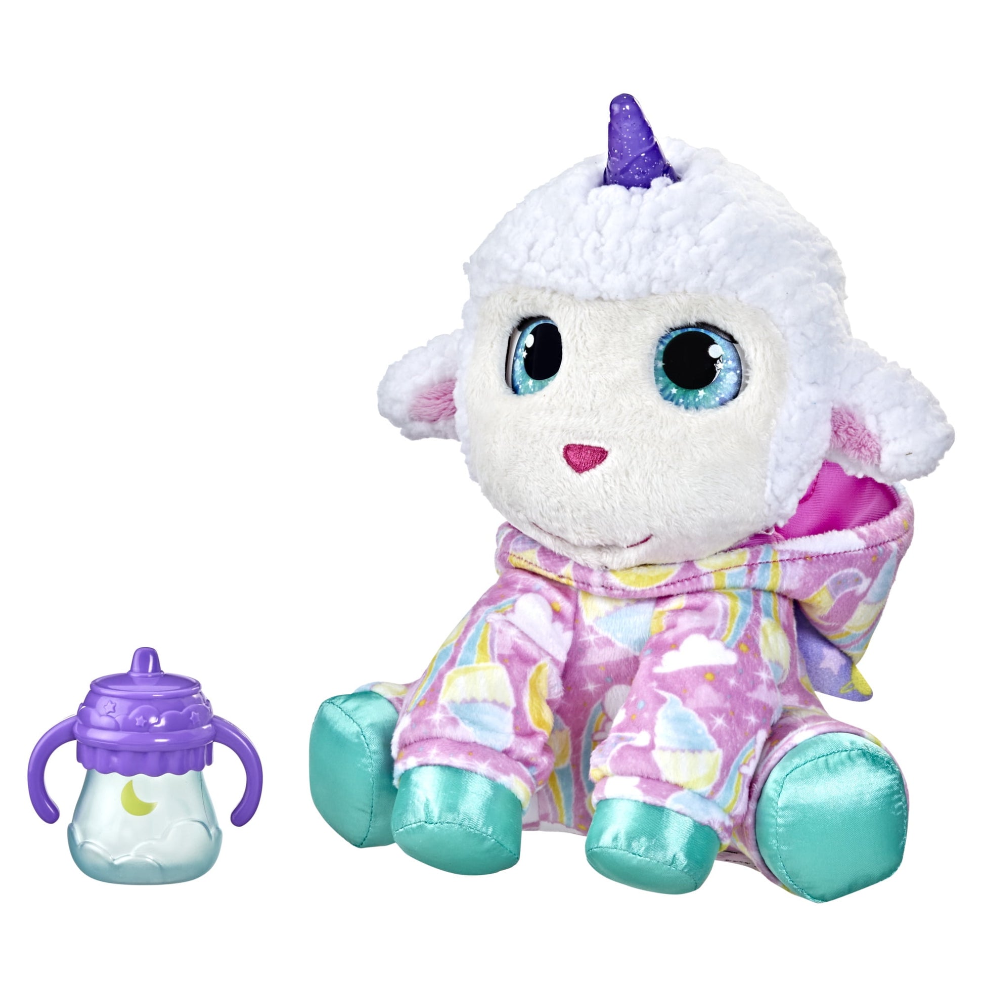 furReal Sweet Jammiecorn Lamb Interactive Plush Toy, Light-Up Toy, 30+ Sounds - Electronic Pets