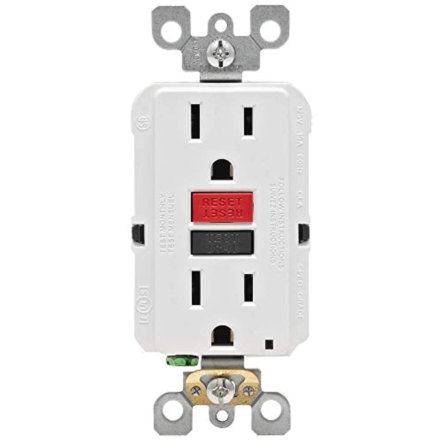 leviton 15 amp 125-volt self-test tamper resistant gfci outlet, white (4-pack)