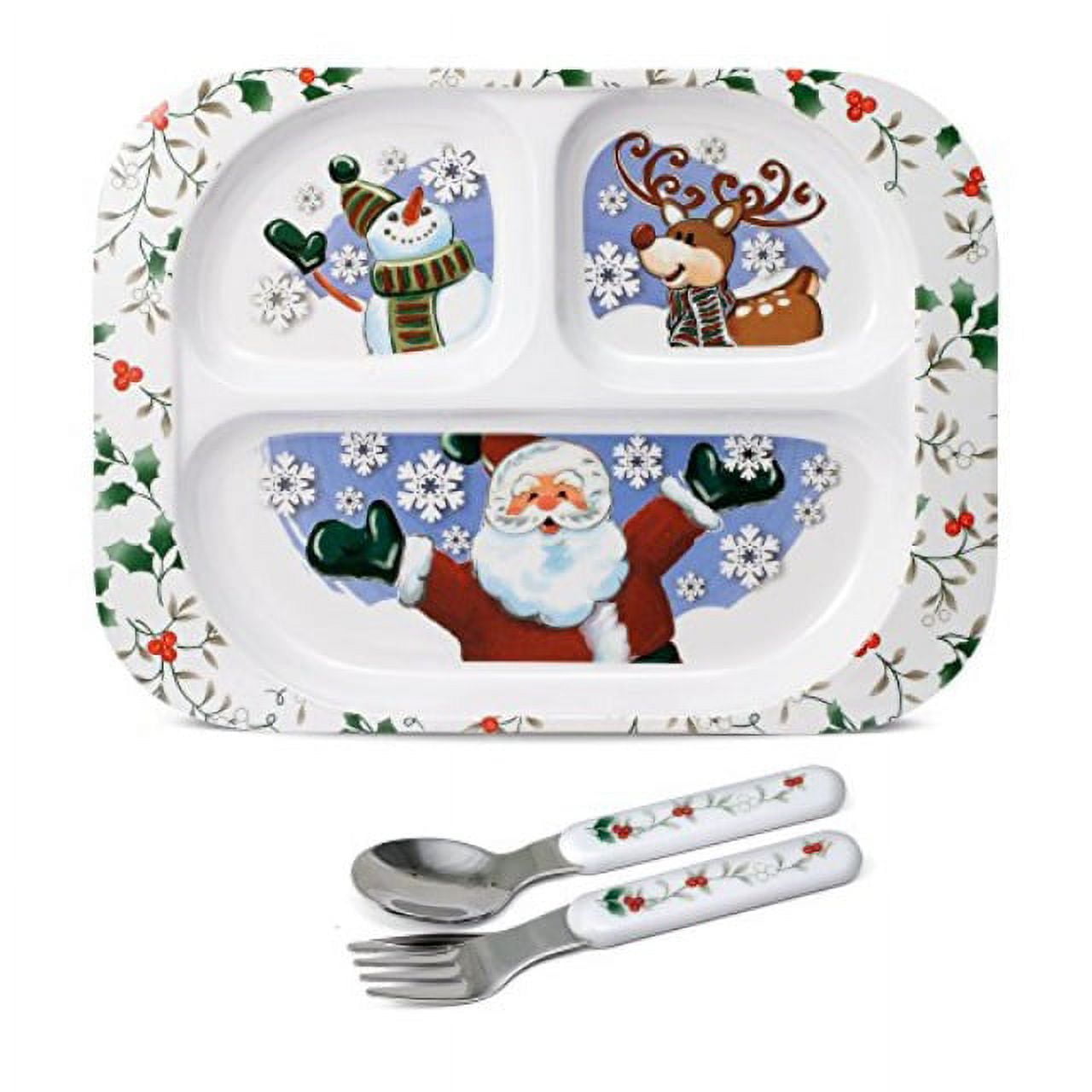 pfaltzgraff winterberry 3 piece jolly santa childrens set