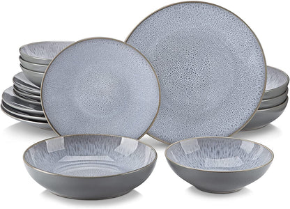 vancasso, Series Karst, 16-Piece Stoneware Dinnerware Set, Green Dishes Set, Service for 4